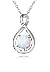 nice silver infinity pendant opal birthstone baby necklace